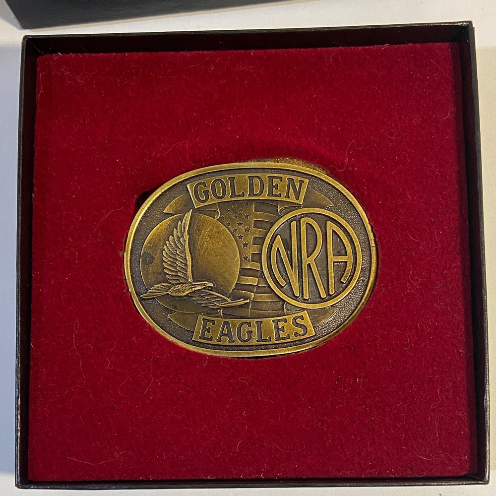 Golden Eagles NRA  Brass Belt Buckle